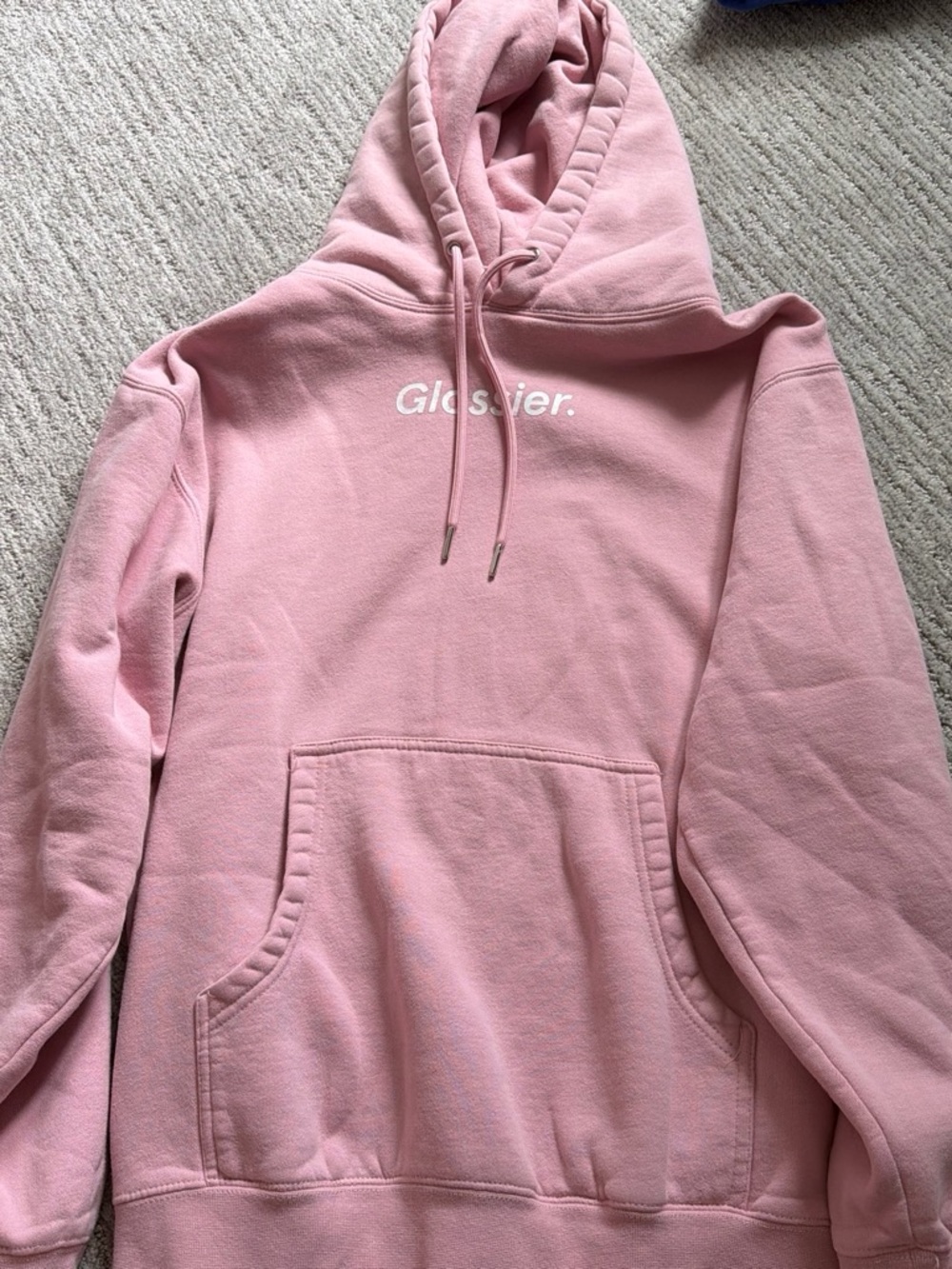 Glossier Pink Crewneck Hoodie Sweater